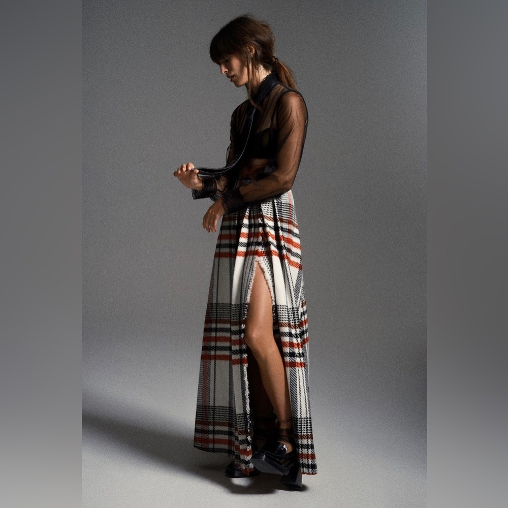 New Mare Mare Anthropologie Plaid Blanket Maxi Skirt